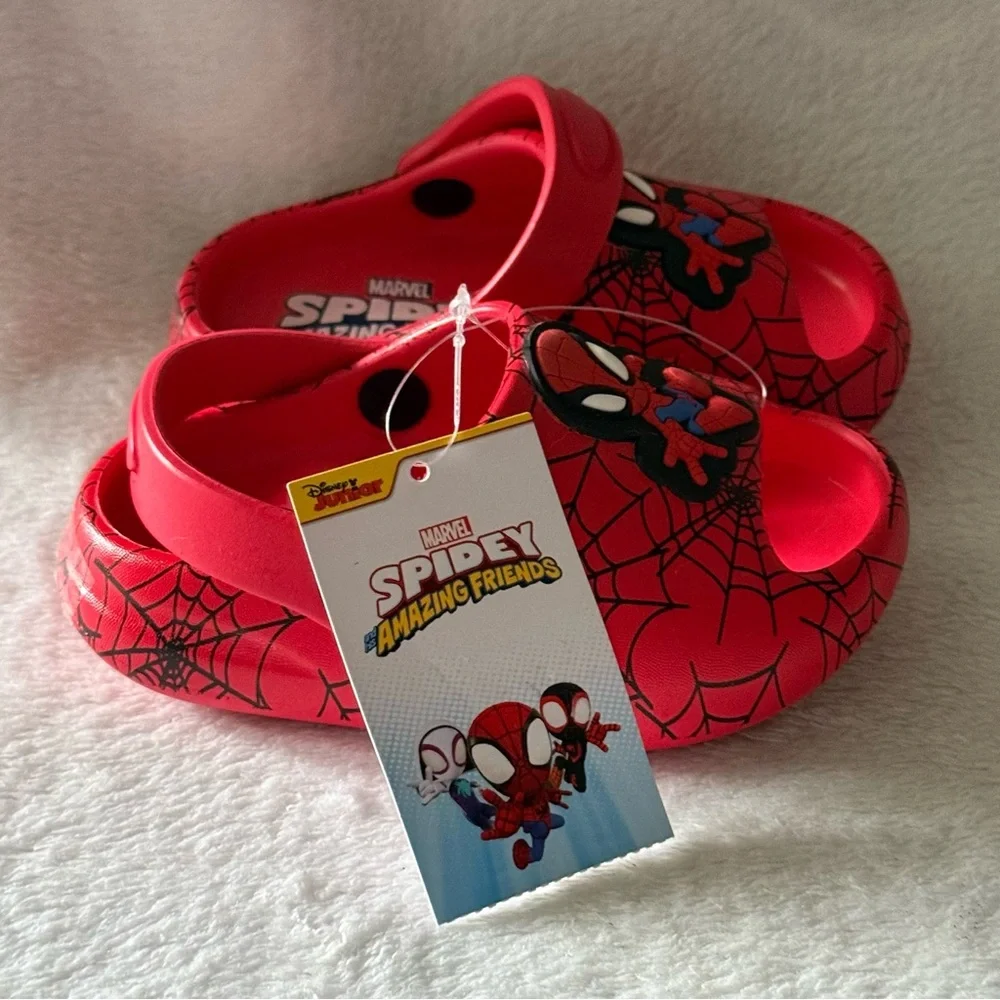 Spider-Man Kids Clogs‎ - Red Boys Size 5-6 Slip On Shoes New